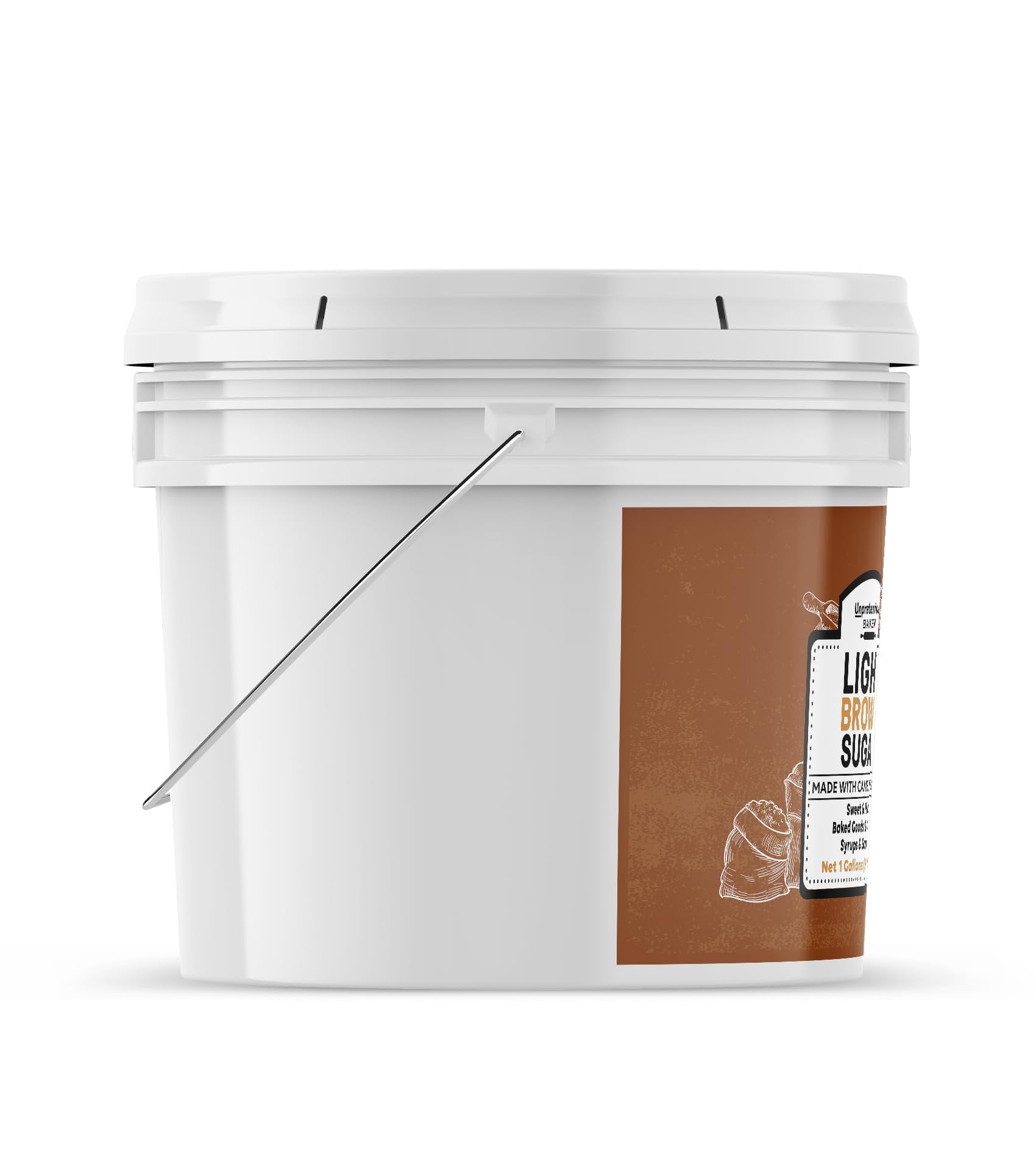 Unpretentious Light Brown Sugar, 2 Gallon Bucket, Made With Cane Molasses, Perfect For Desserts, Meat & Fruit