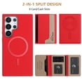 thumbnail image 4 of Decase Premium Flip Magnetic Wallet Case Compatible with Samsung Galaxy S24 FE,Shockproof RFID Wallet Protection Cover with Credit Card & Cash Slot,PC+TPU & PU Leather Hybrid Back Cover,Red, 4 of 12