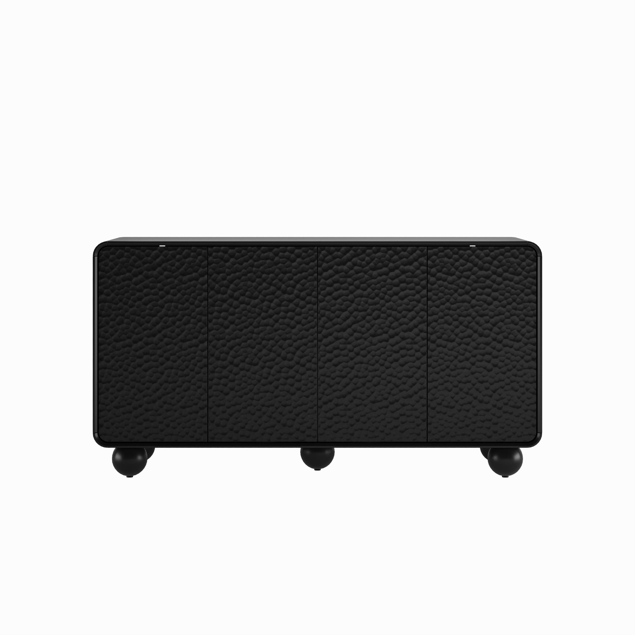 Noble House Neris Modern Buffet Cabinet with Honeycomb Textured Doors, Accent Credenza Large Console Table, Black