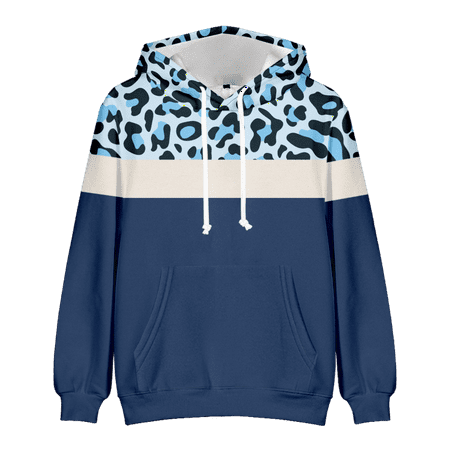 

MLFU Teen Stitching Pullover Hoodie Top Cotton Winter Big Hooded For Girls