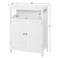 thumbnail image 3 of Alden Design Freestanding Storage Cabinet with 2 Doors, Adjustable Shelf and Open Shelf, White, 3 of 8