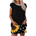 thumbnail image 2 of Uootdi 2 Piece Outfits for Women Sunflower Polka Dot Print Top and Shorts Set Casual Loose Fit Lightweight Soft Comfy Summer Sets Gift, 2 of 6