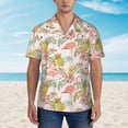 thumbnail image 4 of Lsque Tropical Pink Flamingo Pineapple pattern Hawaiian Shirt for Men, Unisex Summer Beach Casual Short Sleeve Button Down Shirts-3X-Large, 4 of 9