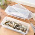 thumbnail image 3 of Food Fresh Box Rectangle Fruit Meat Storage Transparent Kitchen Clear Case for Freezer, 3 of 8