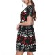 thumbnail image 2 of Balery Skull santa hat Vestidos sueltos de manga corta para mujer, vestidos de verano 2025, vestidos casuales de corte A con vuelo., 2 of 6