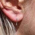 thumbnail image 4 of 14 mm 19 GA 14K Gold filled 1 Bead Upside Down Hypoallergenic Lightweight Wire Drop Dangle Threader Huggie Hoops for Women, 4 of 7