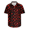 thumbnail image 5 of Valentine's Day Mens Shirt, Heart Print Shirt Men, Men's Valentine's Day Printed Shirts Casual Short Sleeved Lapel Shirt Tops, 5 of 5