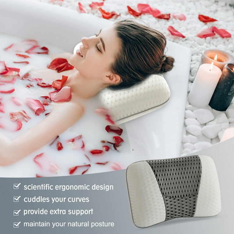 Coastacloud Full Body Spa Bath Pillow Mat, Bathtub Mattress Luxury Cushion with Large Suction Cups, Comfort Support Your Head, Neck, Shoulder, Back and Tailbone