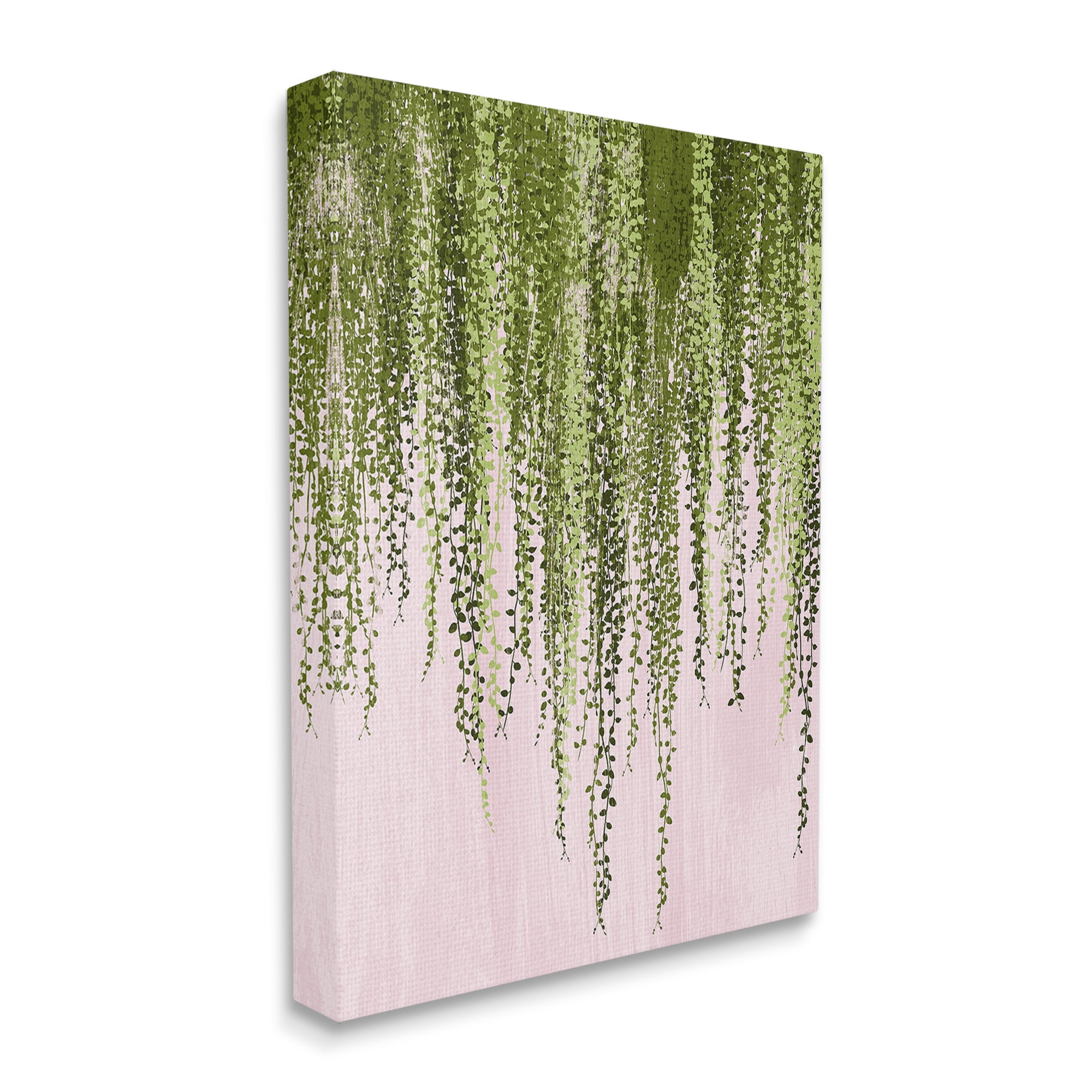 Stupell Industries Willow Leaves on Pink Botanical & Floral Painting Gallery Wrapped Canvas Art Print Wall Art, 24 x 30