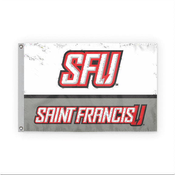 AGAS 2 x 3 Saint Francis University SFU Red Flash Wordmark Logo Outdoor Flag, Polyester, Brass Grommets
