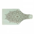thumbnail image 1 of Mandala Cutting Board, Lotus Inspired Flower Lace Circle Ornate Retro Pattern Eastern Universe Theme, Tempered Glass Cutting and Serving Board, Wine Bottle Shape, Brown and Ivory, by Ambesonne, 1 of 1