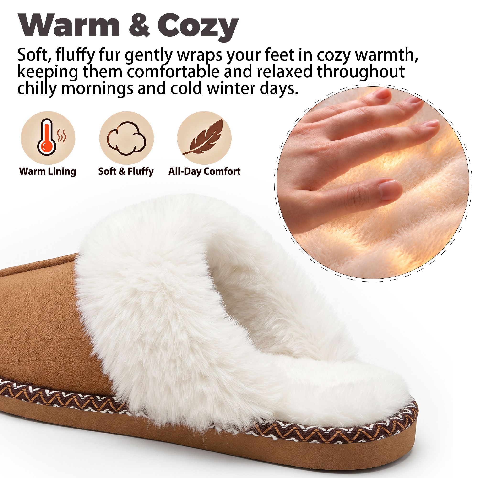 BERANMEY Women's Fuzzy Memory Foam Slippers photo 3