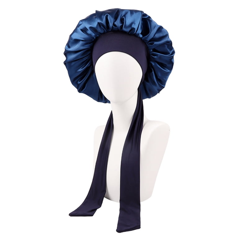 UrbanI Women Shower Cap Sleeping Satin Bonnet Adjustable Lace-up