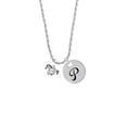 thumbnail image 2 of Delight Jewelry Silvertone Mini Running Horse Silvertone Script Initial Disc - P - Charm Necklace, 20"+3", 2 of 4