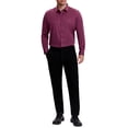 thumbnail image 2 of Camisas de vestir formales de color sólido con cuello de punta y manga larga para hombres INSPIRE CHIC, color burdeos, talla S, 2 of 6