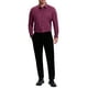thumbnail image 2 of Camisas de vestir formales de color sólido de manga larga con cuello de punta para hombres INSPIRE CHIC color burdeos L, 2 of 6