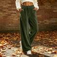 thumbnail image 5 of cocolona Womens Winter Casual Loose Velour Pants Elastic Waist Straight Wide Leg Travel Lounge Pants with Pockets, 5 of 5