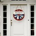 thumbnail image 5 of Qocolhg 4th of July Patriotic Welcome Sign 3D Wooden Hanging Sign Stars and Stripes Door Wall Decorations for Independence Day Memorial Day Wreaths Home Coffee Shop Bakery Farmhouse Window, 5 of 6