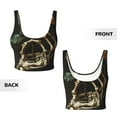 thumbnail image 5 of Haiem Skeleton Hand Rose Butterfly Pattern Womens Sports Bra - U Neck Padded Low Impact Yoga Bra Workout Crop Top Gym Moisture-Wicking Workout Vest -Small, 5 of 9