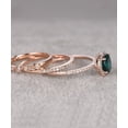 thumbnail image 4 of Eemrald and Crystal 3 Pair Stackable Ring in 14K Rose Gold Plated, 4 of 6