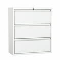 thumbnail image 4 of SUNCROWN 3 Drawer Filing Cabinet, White Lateral File Cabinet with Lock, Lockable Metal File Cabinets with Adjustable Hanging Bars&2 Keys, Locking File Cabinet for Home Office, Legal/F4/Letter, Etc, 4 of 10