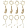thumbnail image 1 of Decoración Boho Chic, Decoración versátil para el hogar: Guirnalda de cuentas de madera natural de 6,3", estilo rústico de granja con borlas, 8 piezas, cuentas de madera sin pintar para banquetes y, 1 of 8