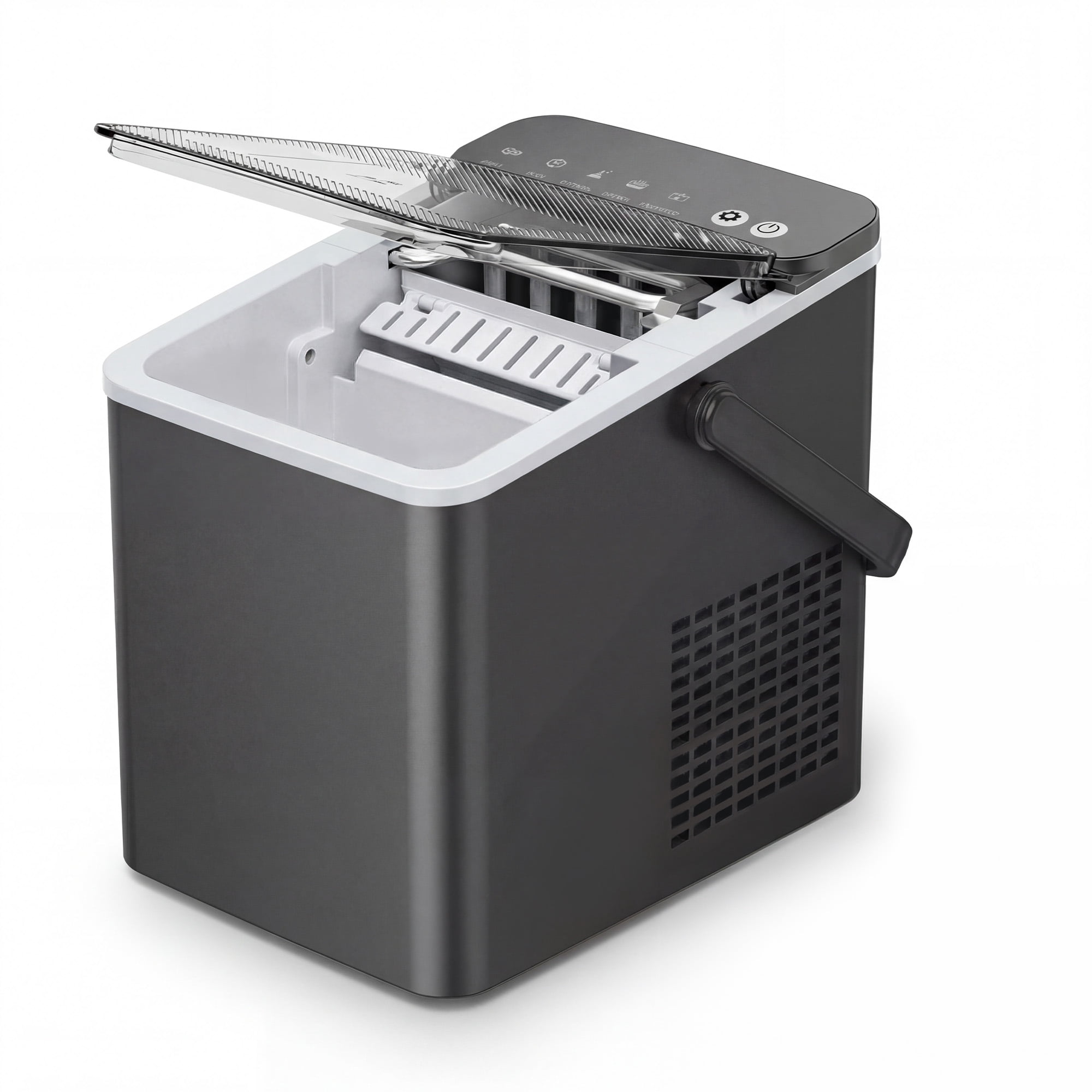 EUHOMY Countertop Ice Maker, 26 lbs/Day Portable Bullet Ice Machine, Self-Cleaning, Compact Design, Gray