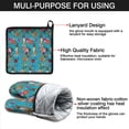 thumbnail image 7 of Dogs with Flowers Kitchen Oven Mitt and Pot Holder Sets 2 Pcs for Baking, Cooking and Grilling, Heat Resistant Up To 392 °F, 7 of 7