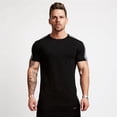 thumbnail image 2 of Men'S Fashion Spring And Summer Casual Short Sleeved Round Neck Solid Color T Shirt Top, 2 of 2