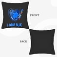 thumbnail image 6 of Set of 2 18x18in Throw Pillow Covers with Heart-Shaped Blue Puzzle Piece Design Colorful Stars Perfect for Couch Bed or Car, 6 of 8