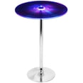 thumbnail image 3 of LumiSource Spyra LED Light Up Bar Table - Acrylic, Adjustable Height, Multi-Color Glow, 23" Square, Indoor Use, Chrome Base - Perfect for Parties!, 3 of 6