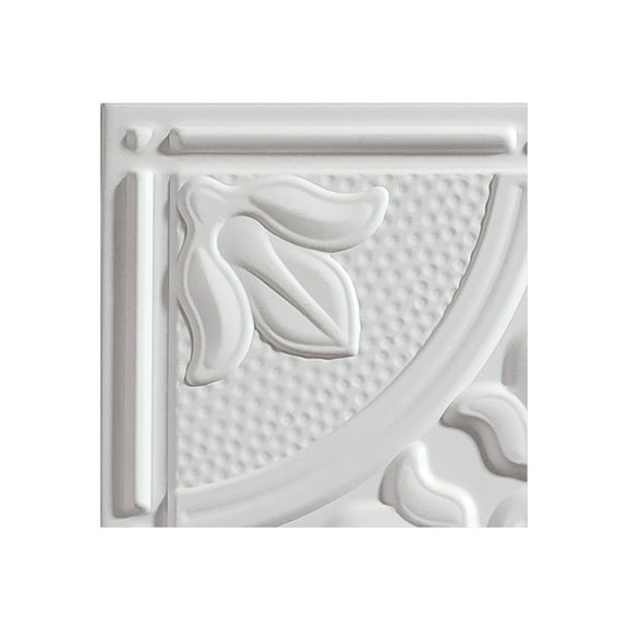 Genesis Antique White Ceiling Tiles - Easy Drop-In Installation  Waterproof, Washable and Fire-rated - High-Grade PVC to Prevent Breakage (12" x 12" Sample)