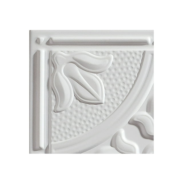 Genesis Tuiles de Plafond Blanc Antique - Installation Facile à Insérer - Imperméables, Lavables et Ignifuges - PVC de Haute Qualité pour Prévenir la Casse (Échantillon 12 Pouces x 12 Pouces)