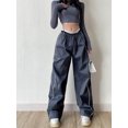 thumbnail image 2 of DcoolMoogl Women's Parachute Pants Cargo Trousers Elastic Waist Wide Leg Track Pants Y2k Clothing, 2 of 7