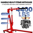 thumbnail image 5 of Folding Engine Hoist,2 Ton Folding Hydraulic Engine Lifter,Heavy Duty Alloy Steel Cherry Picker,Heavy Folding Shop Crane with 6 Wheels,Red, 5 of 9