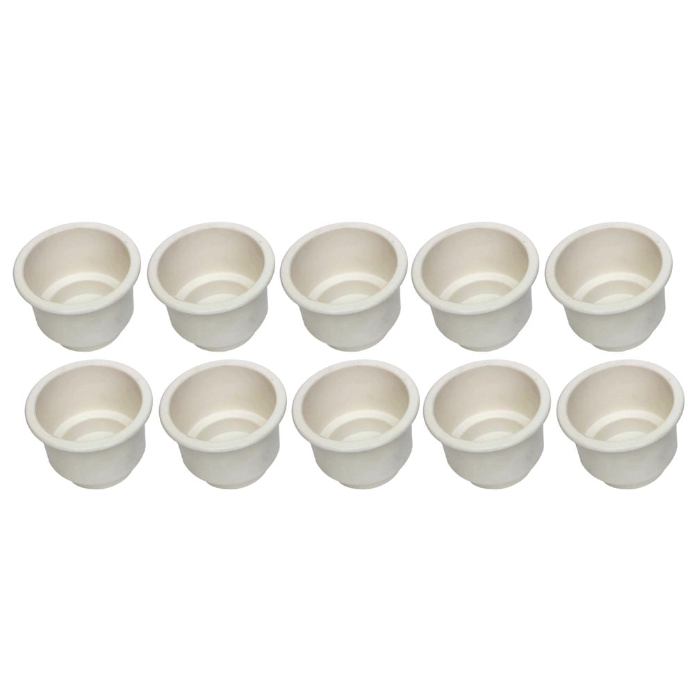 Ten (X10) New White, TwoTiered, Plastic CupHolders for Boats
