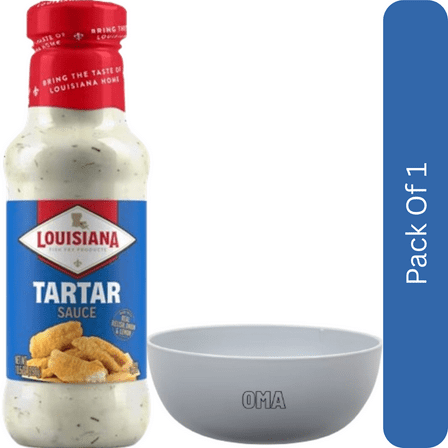 Louisiana Fish Fry Tartar Sauce – 10.5 oz Bottle- With White Bowl By OMA