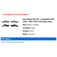thumbnail image 2 of Front Brake Pad Set - Compatible with 2004 - 2007 Ford E-350 Super Duty 2005 2006, 2 of 2