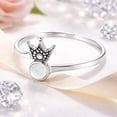 thumbnail image 5 of Princess Perfect Tiara Crown White Pearl Sterling Silver Band Ring-7, 5 of 7