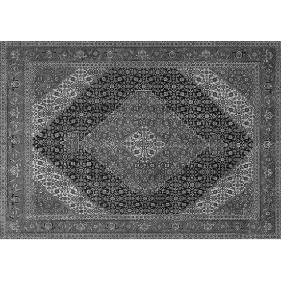 Ahgly Company Indoor Rectangle Medallion Gray Traditional Area Rugs, 2' x 4'