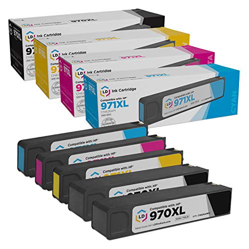 LD Remanufactured Replacements for HP 970XL 971XL High Yield Ink Cartridges: 2 CN625AM Black, 1 CN626AM Cyan, 1 CN627AM Magenta, 1 CN628AM Yellow for OfficeJet Pro X451dn, X476dw, X576dw - Walmart.com