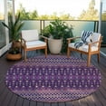 thumbnail image 6 of Addison Rugs Chantille Indoor/Outdoor Transitional Boho Purple Washable Round Rug, 8' x 8', 6 of 6