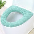 thumbnail image 1 of Rewera 3 piezas de cojín de asiento de inodoro de tela lavable y elástico calentador suave y grueso para baño 3 colores, 1 of 5