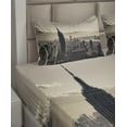 thumbnail image 6 of Ambesonne United States Fitted & Top Sheet Set with Shams, NYC Winter Time, Beige Grey, 6 of 8