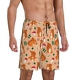 thumbnail image 2 of Kdxio Squirrel And Mushroom Print Mens Sleep Shorts Bottoms Soft Comfy Pajama Wear Pants with Drawstring Pockets, 2 of 7