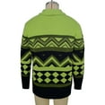 thumbnail image 6 of Men's Knitted Cardigan Sweater Shawl Collar Long Sleeve Sweaters Color Block Tops Heavy Weight Fall Winter Outfits Green 2XL, 6 of 7