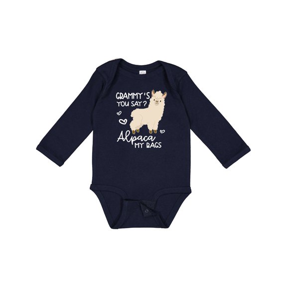 Inktastic Grammy's You Say Alpaca My Bags Boys or Girls Long Sleeve Baby Bodysuit