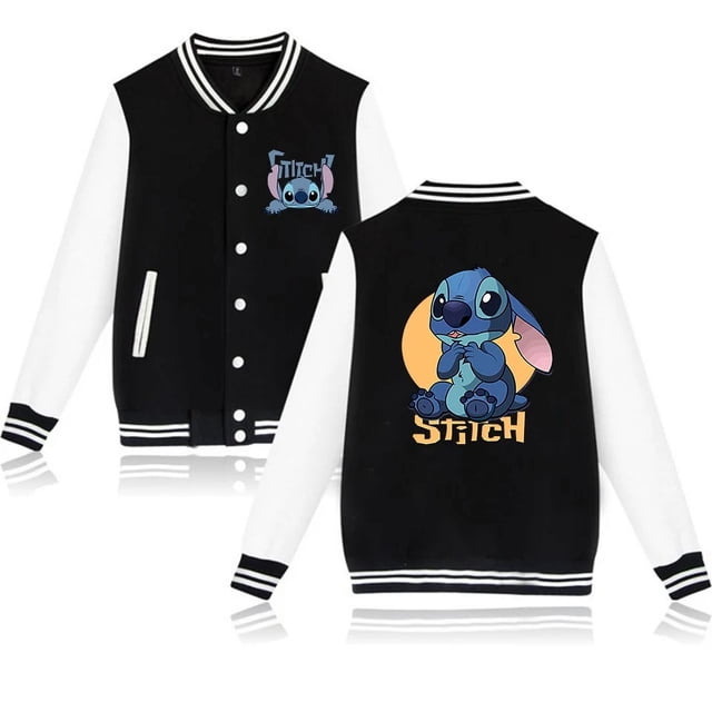 Sudadera con capucha de Disney Stitch de los 90 para hombre y mujer, sudadera de béisbol, chaquetas Harajuku para niños y niñas, ropa de calle, abrigos universitarios Y2k