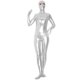 thumbnail image 2 of Traje de zentai de una pieza con efecto mojado y ojos abiertos, de metal brillante, plateado, para hombre, de licra, para fiesta de Navidad, 2 of 5