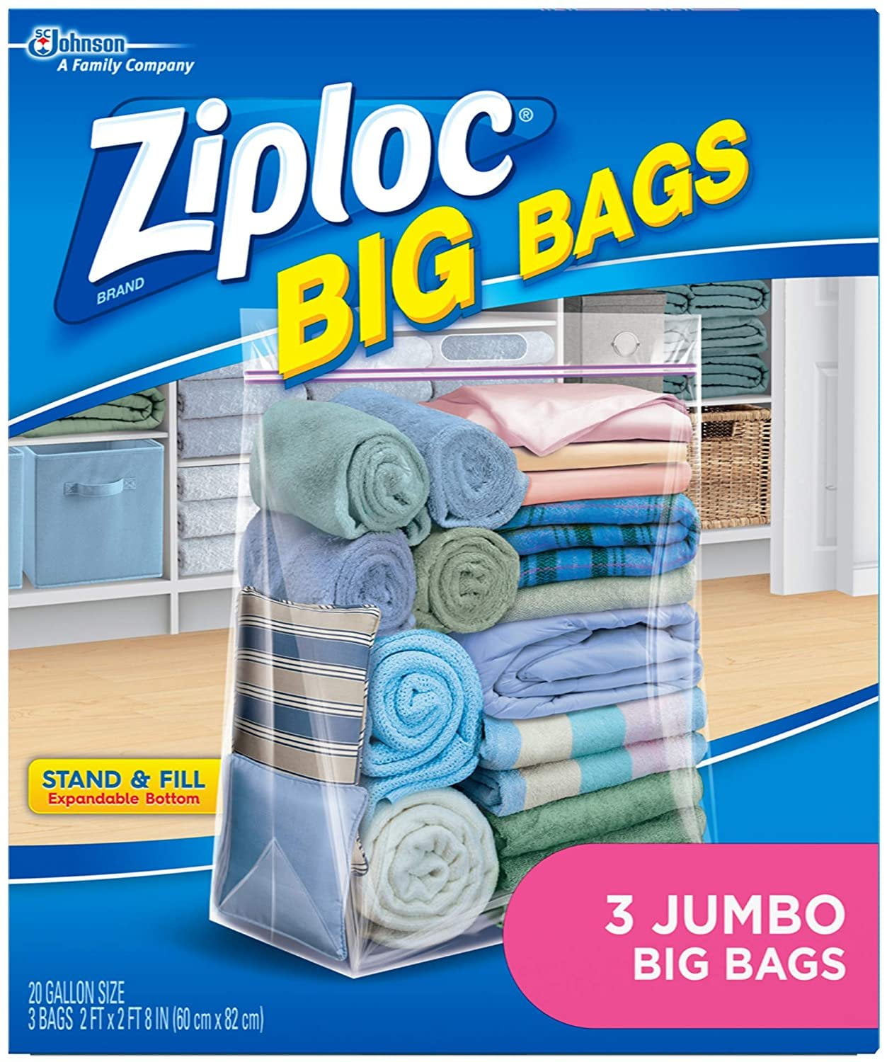4 Large Flat Storage Bags Waterproof Reusable Ziploc Space Bag 1 Jumbo Tote 
